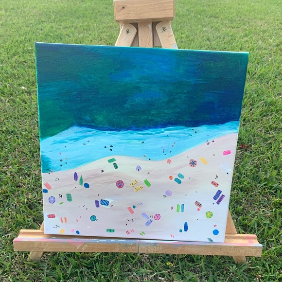 🌾 Beach Aerial View Painting 12 x 12